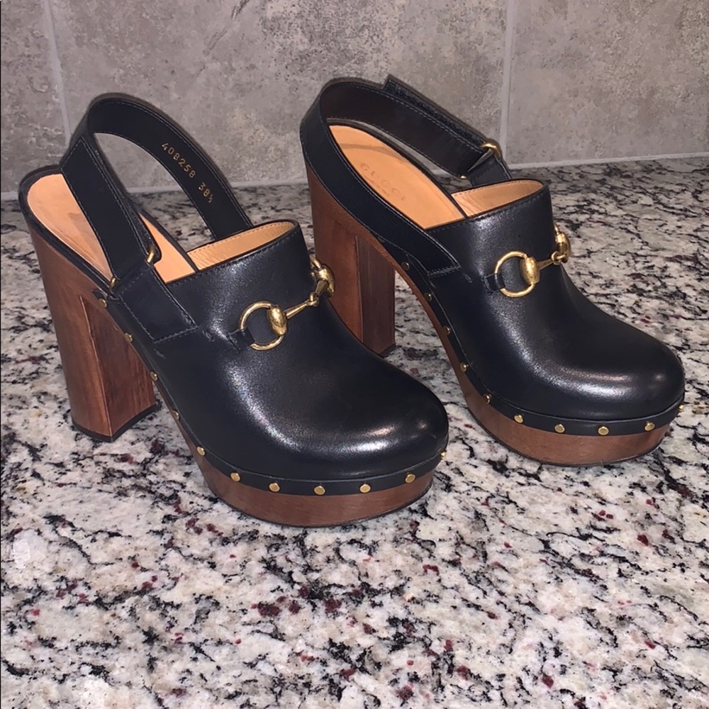 Gucci “Amstel” Clogs, 38.5. Look brand new!